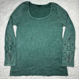 Torrid Top Womens 1 Long Sleeve Scoop Neck Cut Outs Office Business Casual Party